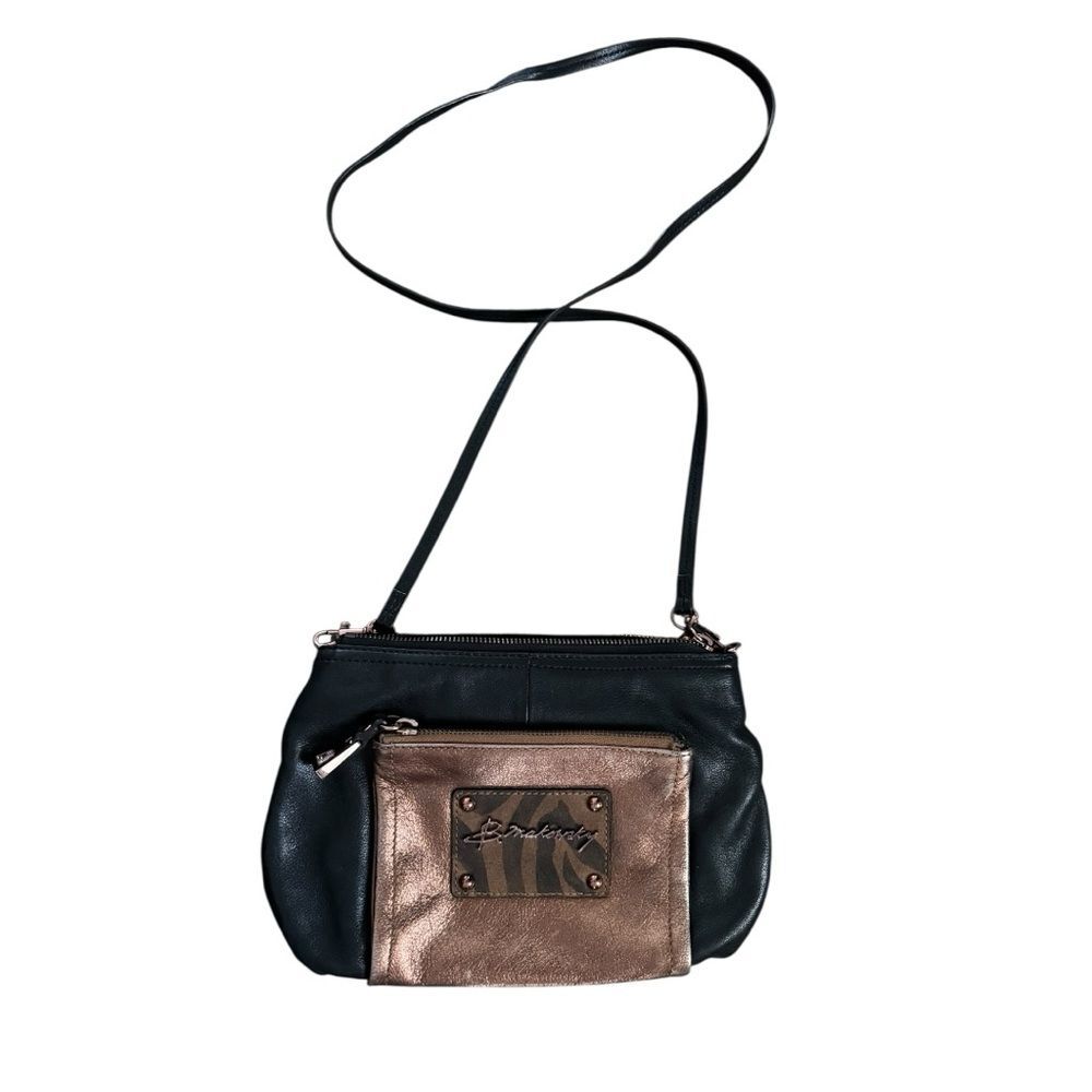 B Makowsky Brown Leather Cross Body